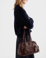 Prada Large washed leather top-handle bag - Image 3